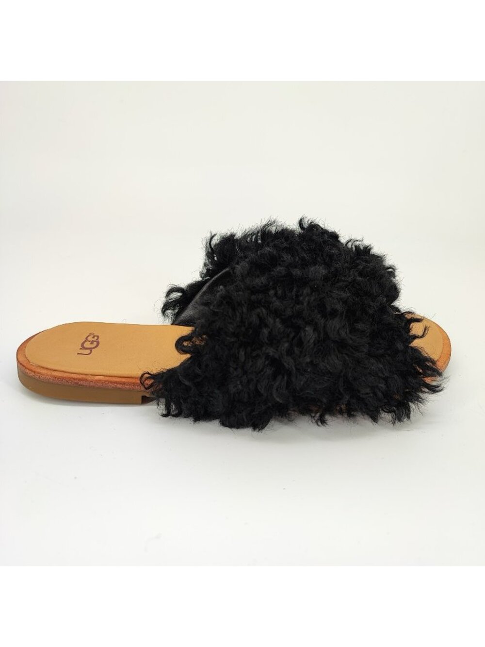 UGG Joni Women’s 7.5 US Sheepskin Black Slide Sandals 1019967